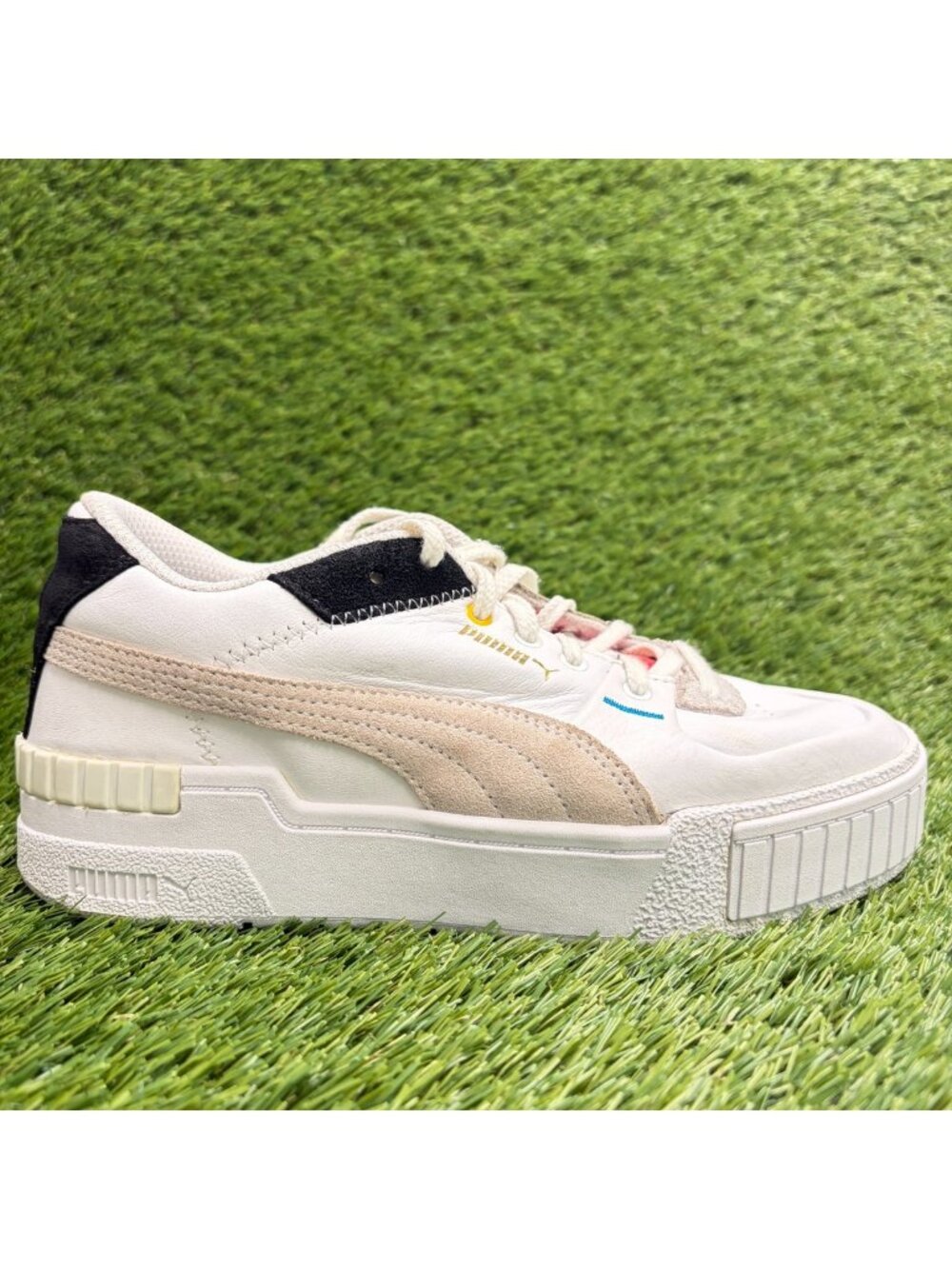 Puma Cali Sport WH Unity Womens Size 7.5 White Athletic Platform Shoes Sneakers
